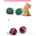 Factory spot two color mesh cat toy ball